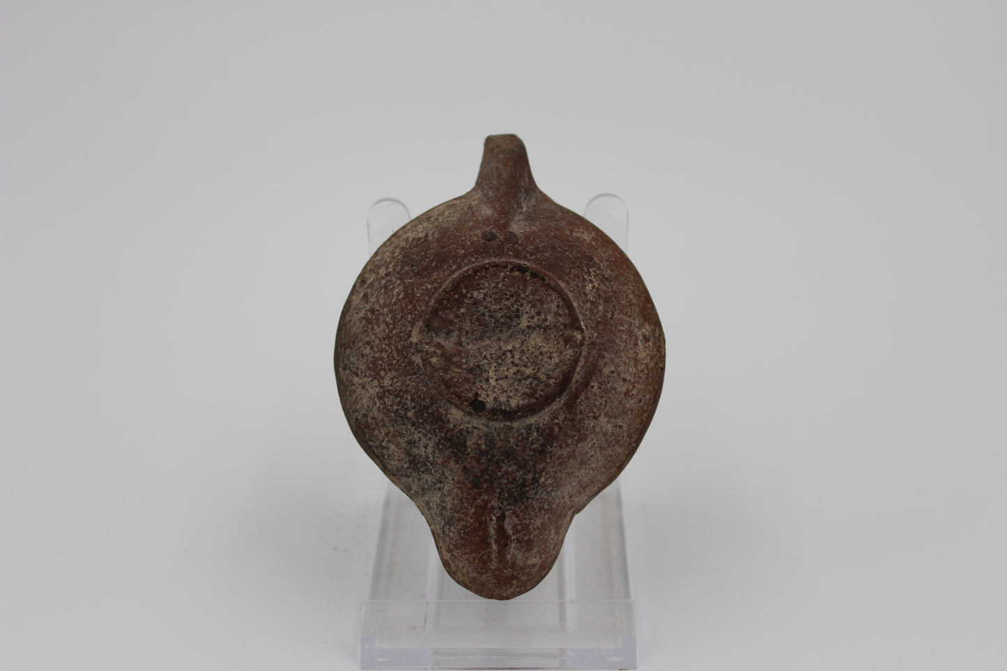 Mid-Imperial Mould-Made Oil Lamp with Dolphin Motif