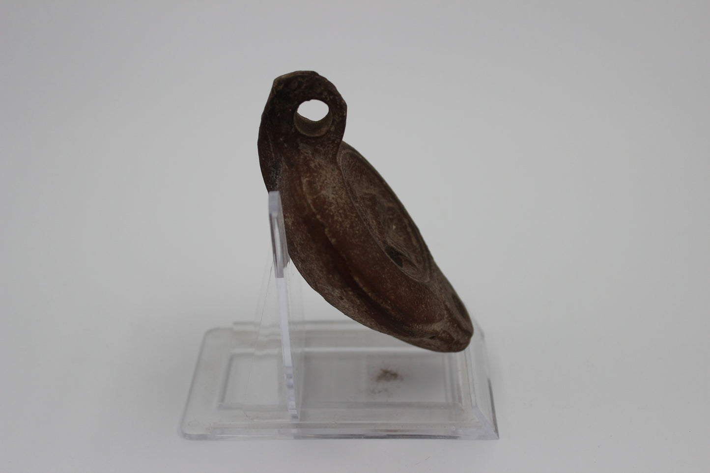 Mid-Imperial Mould-Made Oil Lamp with Dolphin Motif