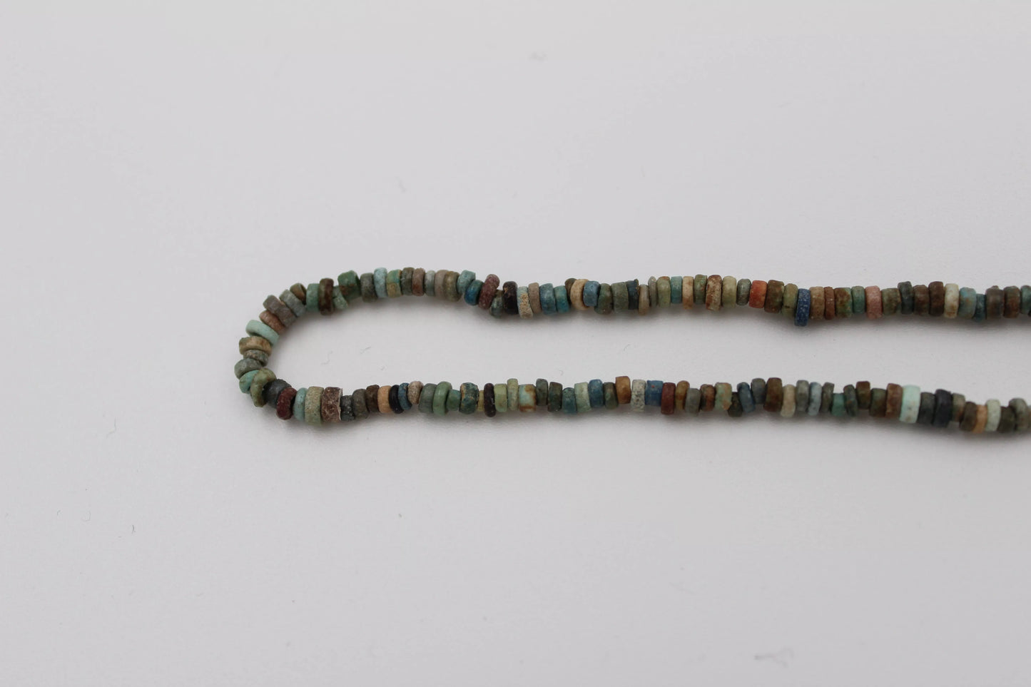 Egyptian Faience Bead Necklace with Central Orange Stone