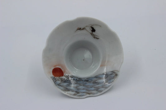 Japanee Porcelain Bowl with White Heron